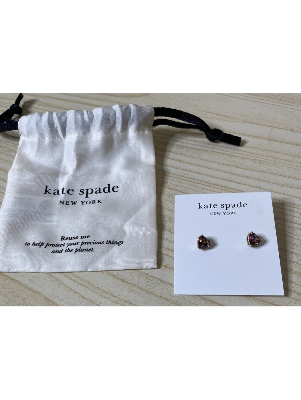 Kate Spade New York Heart Stud Earrings “My Love” One Size NWT